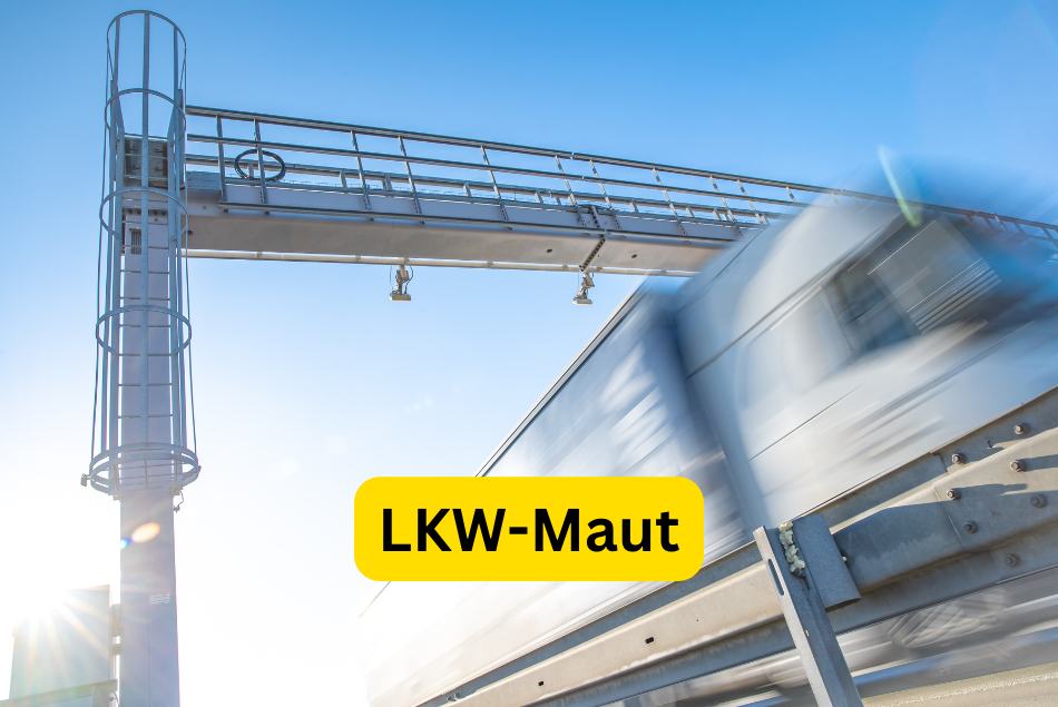 LKW fährt unter einer Mautbrücke durch